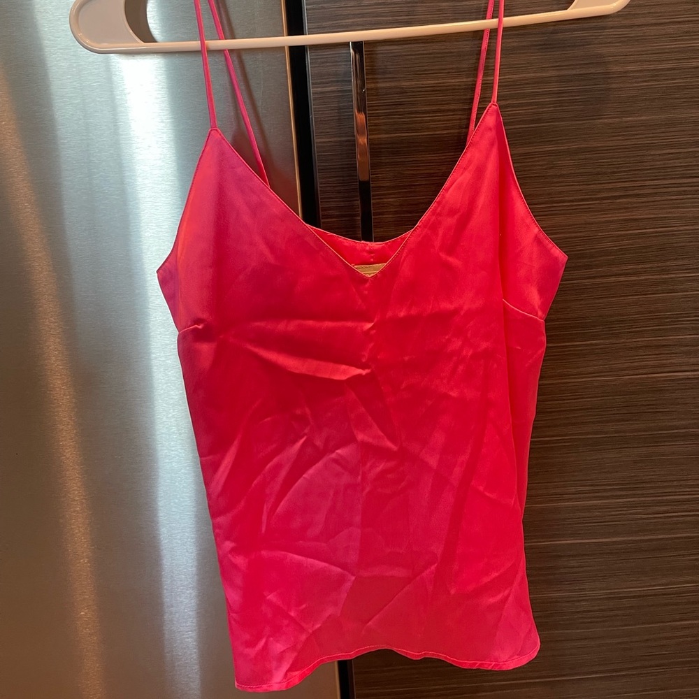Fuchsia silk tank